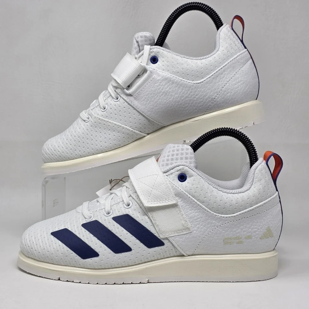 Adidas Powerlift 5 Weightlifting Shoes Men's Size 5 White Blue Orange JP9878 New